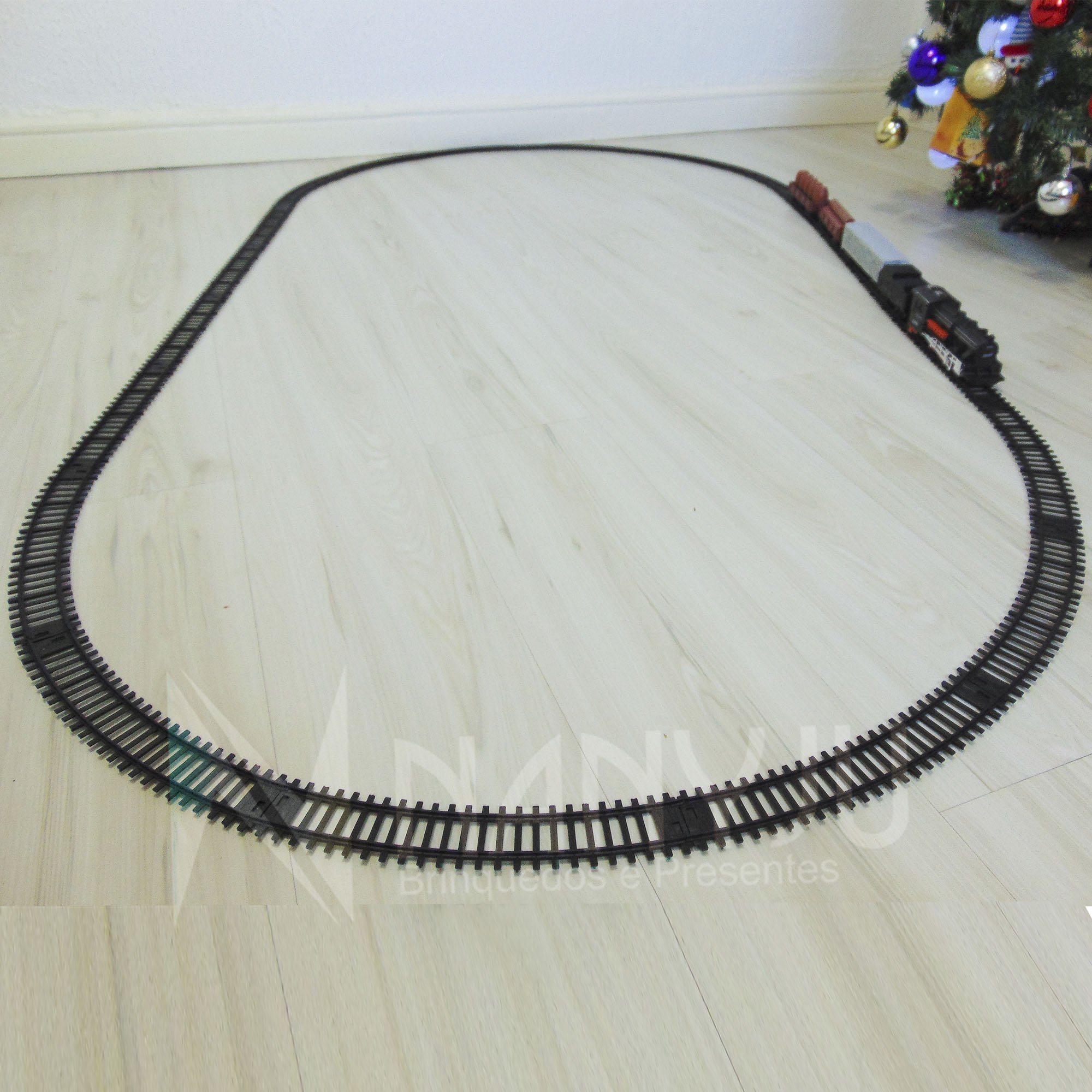 Trem De Brinquedo Locomotiva Trenzinho Vagões Trilho Carga