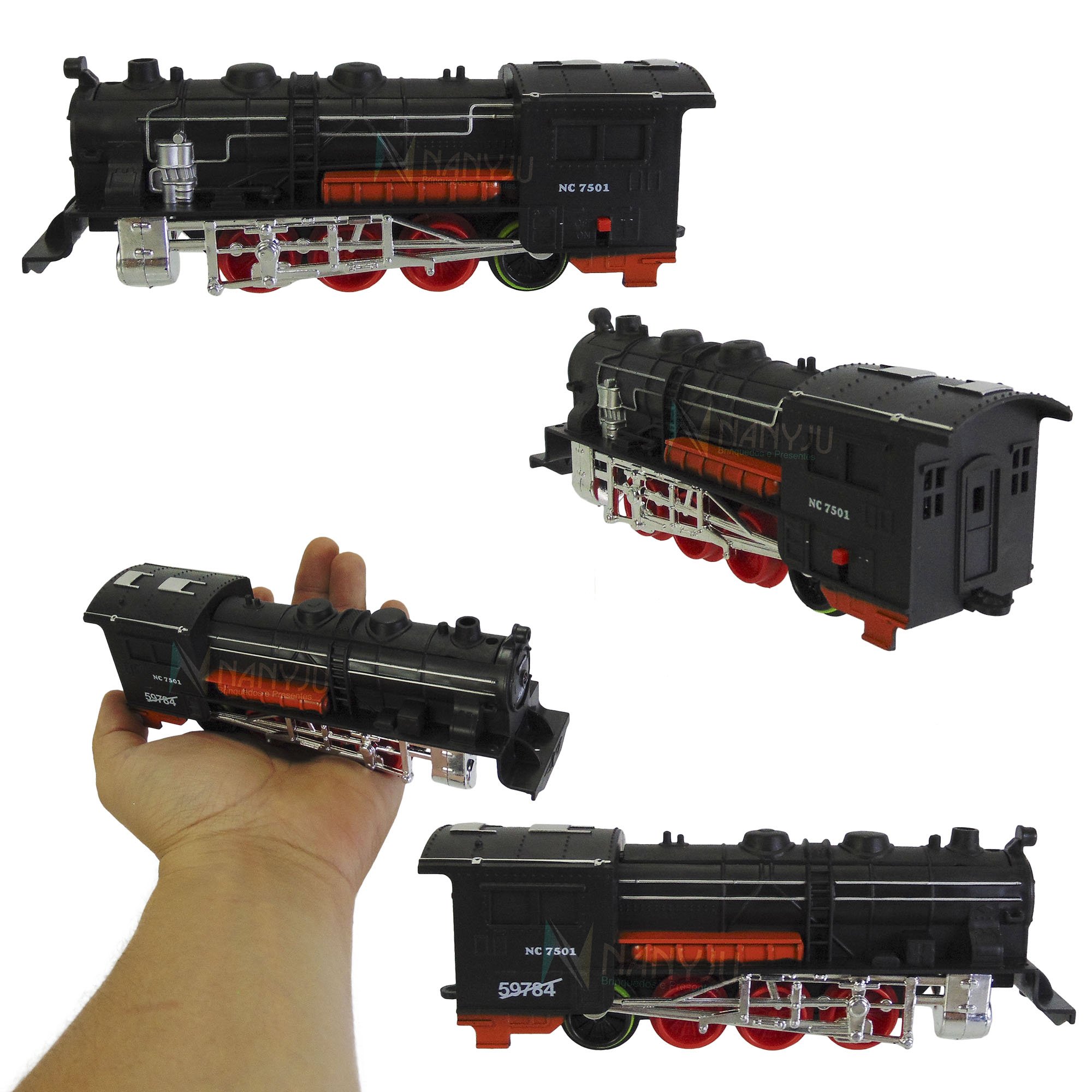 Locomotiva Trilhos Vagões 7 Metros Ferrorama Trem Brinquedo